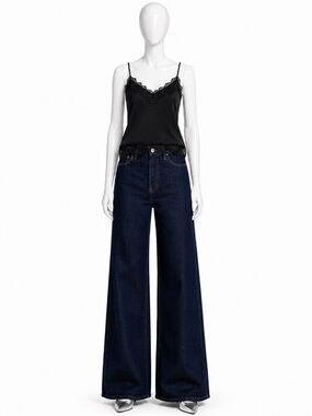 Levi's Ribcage Wide Leg High Rise Jeans 27x32 Dark Wash Shaded View NWT 70s